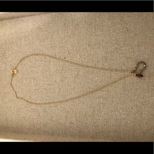 Stella & Dot Custom Gold Charm Birthstone Necklace